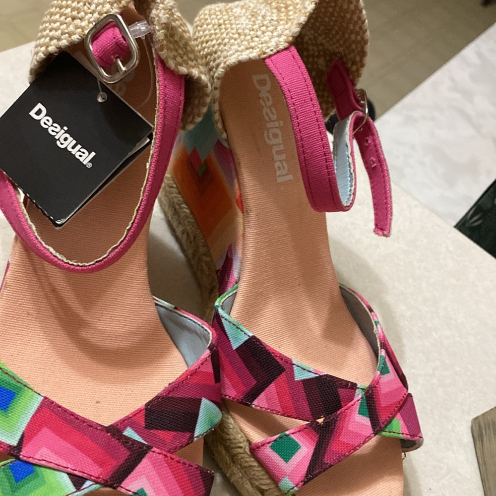 Desigual Galatic Print Wedge Sandal ❤️🧡💙💖 - Picture 11 of 13
